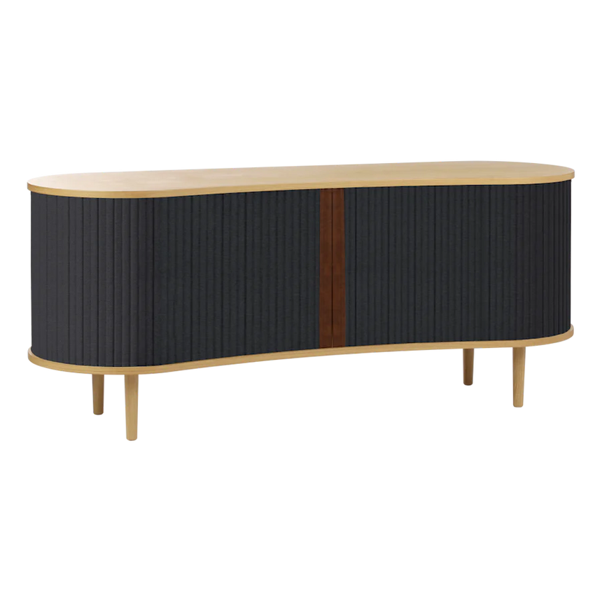 The Conversation Piece fabric armchair with natural frame