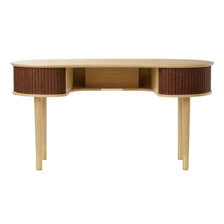 Audacious fa íróasztal textilbőr ajtóval