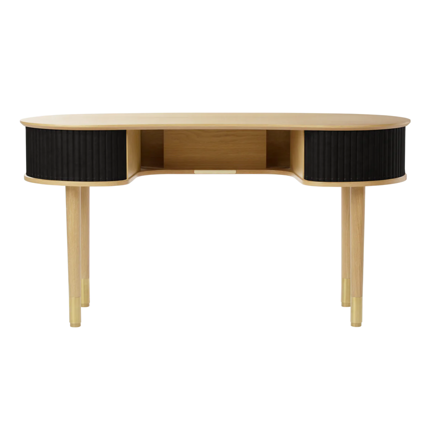 Audacious fa íróasztal textilbőr ajtóval