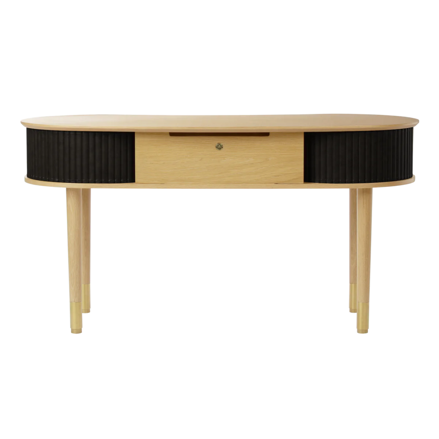 Audacious fa íróasztal textilbőr ajtóval