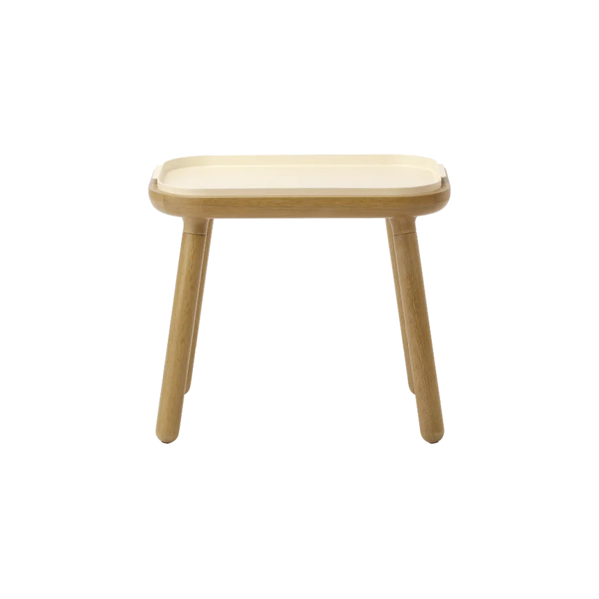 The Conversation Piece fabric armchair with natural frame