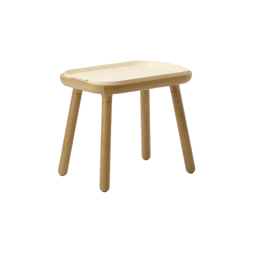 The Conversation Piece fabric armchair with natural frame