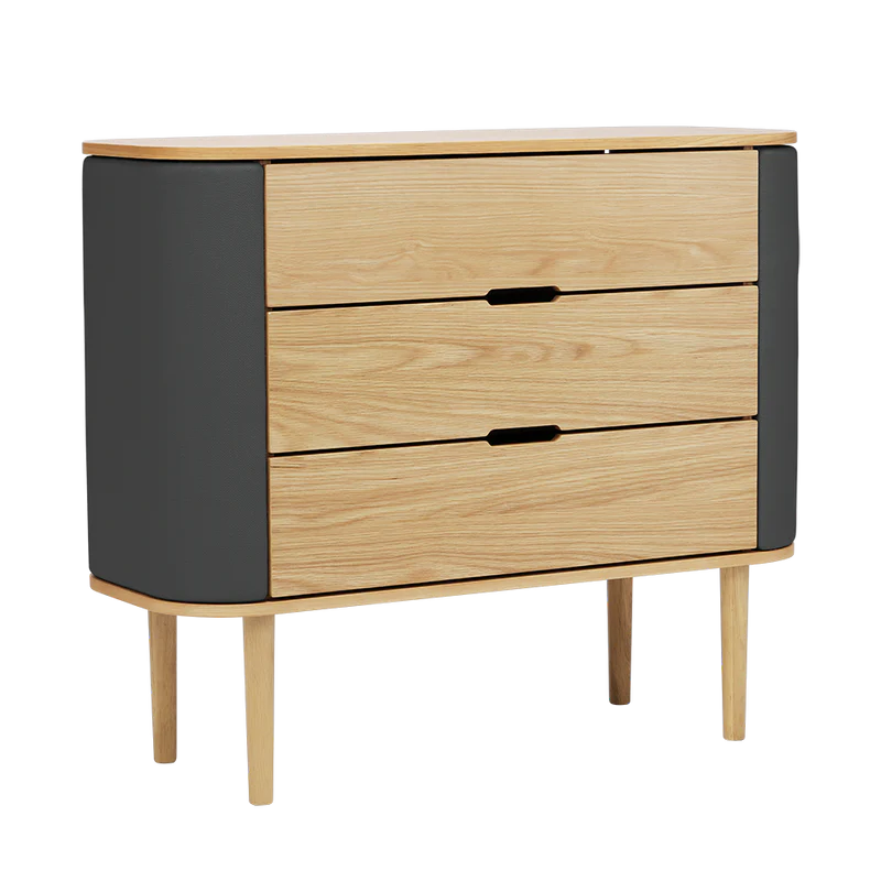 The Conversation Piece fabric armchair with natural frame