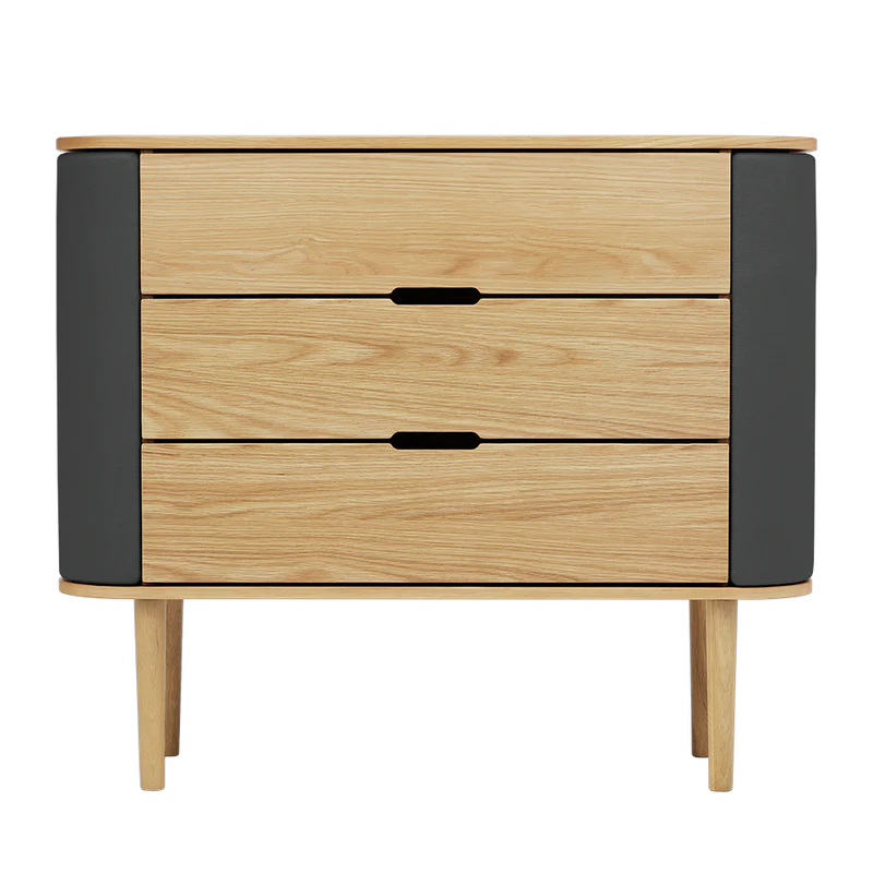 The Conversation Piece fabric armchair with natural frame