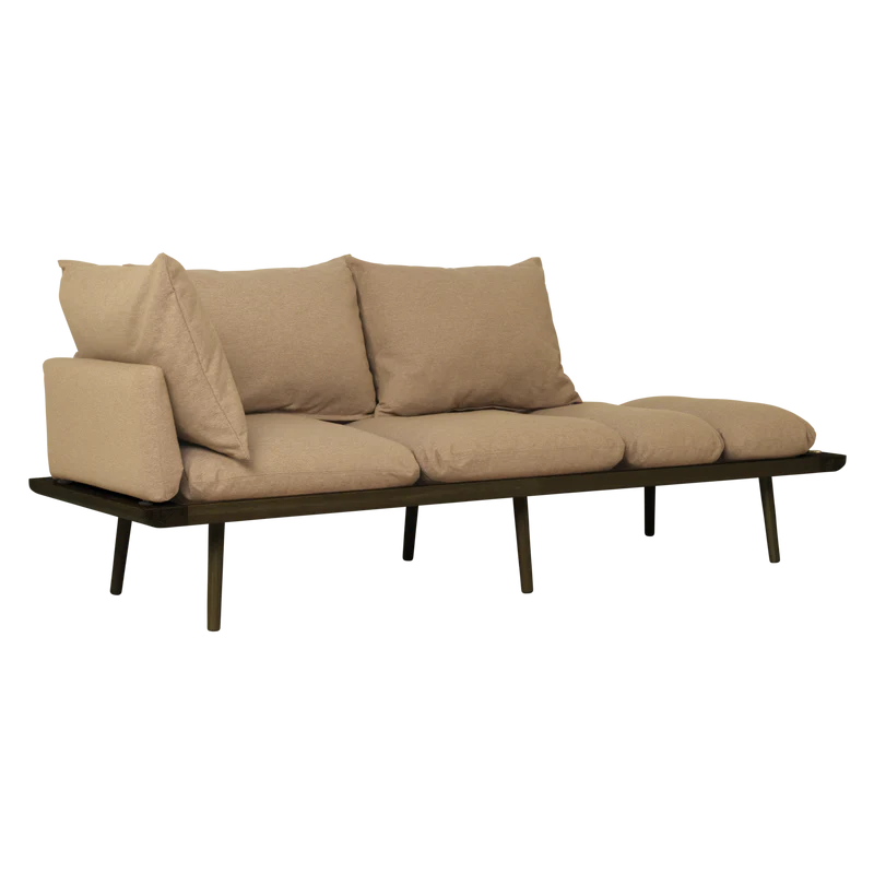 Lounge Around 3 személyes szövet kanapé sötétbarna kerettel