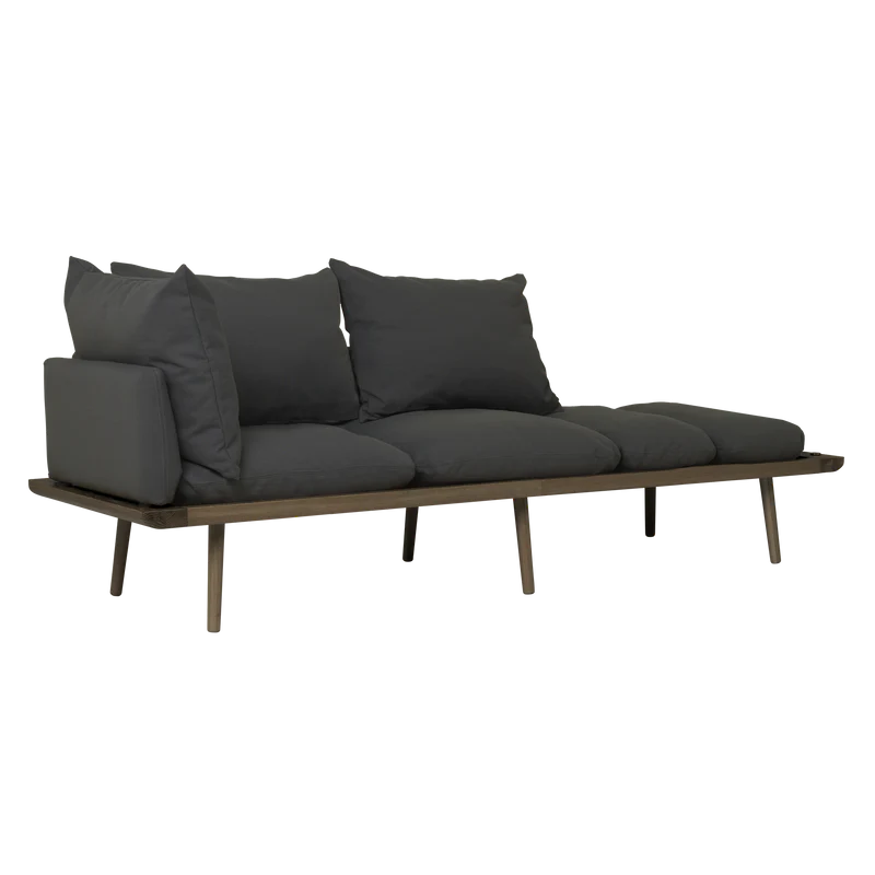 Lounge Around 3 személyes szövet kanapé sötétbarna kerettel