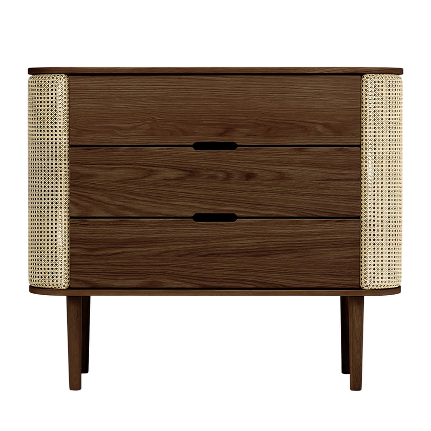 The Conversation Piece fabric armchair with natural frame