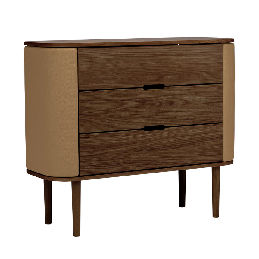 The Conversation Piece fabric armchair with natural frame