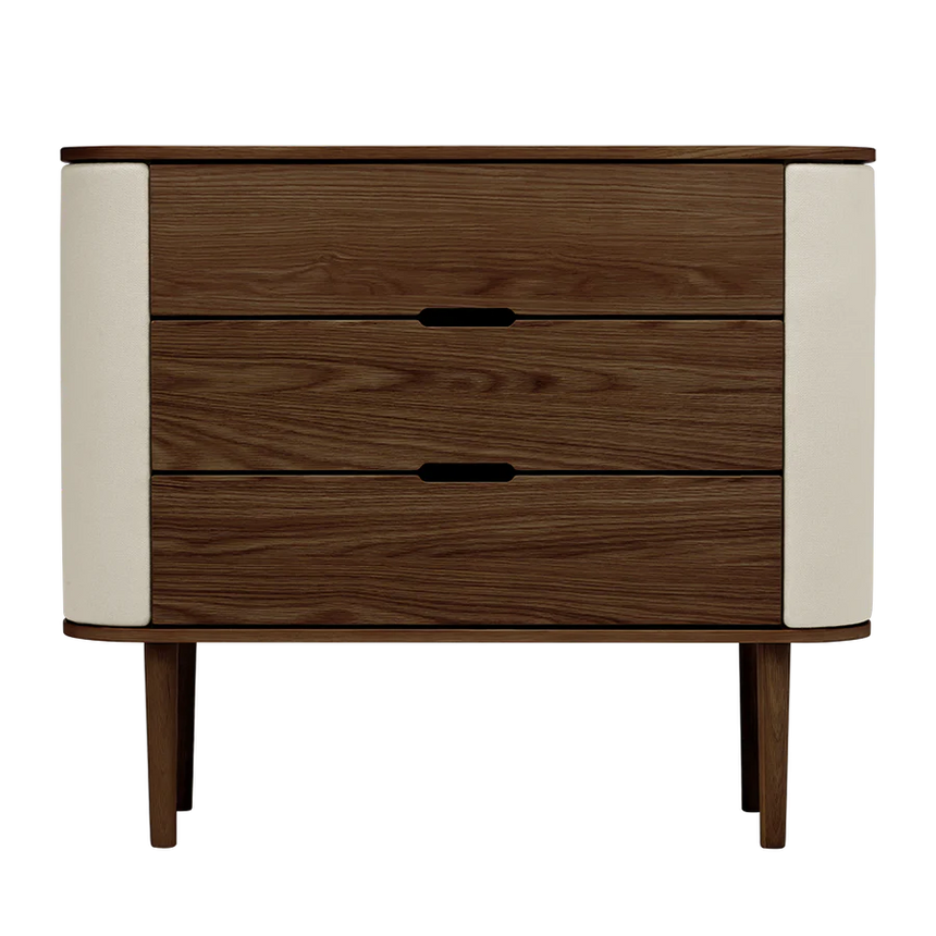 The Conversation Piece fabric armchair with natural frame