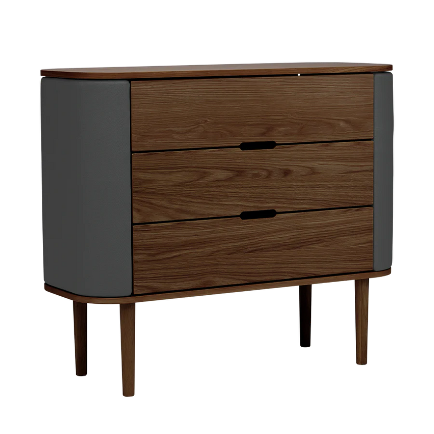 The Conversation Piece fabric armchair with natural frame