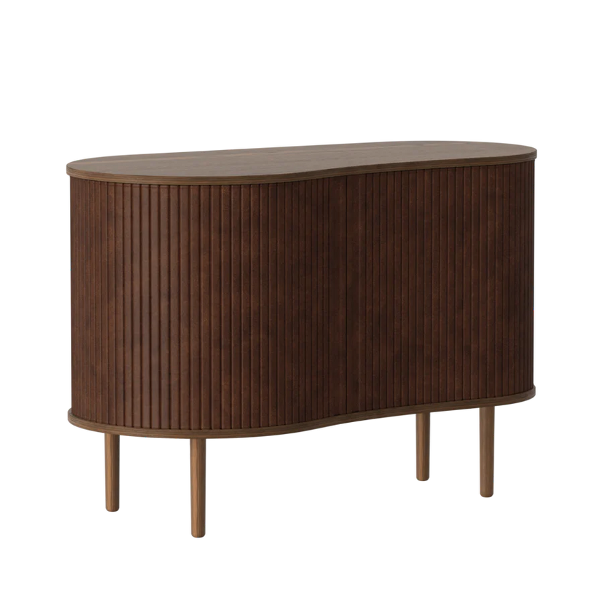 Audacious textilbőr kabinet sötétbarna kerettel 67×100