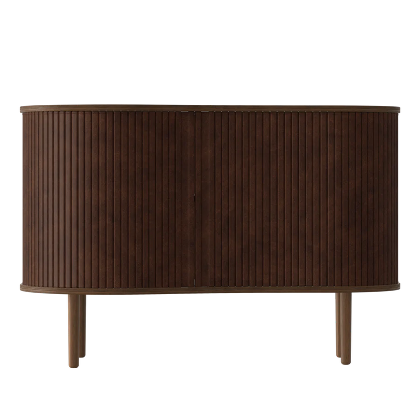 Audacious textilbőr kabinet sötétbarna kerettel 67×100