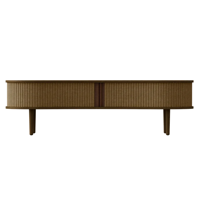 The Conversation Piece fabric armchair with natural frame