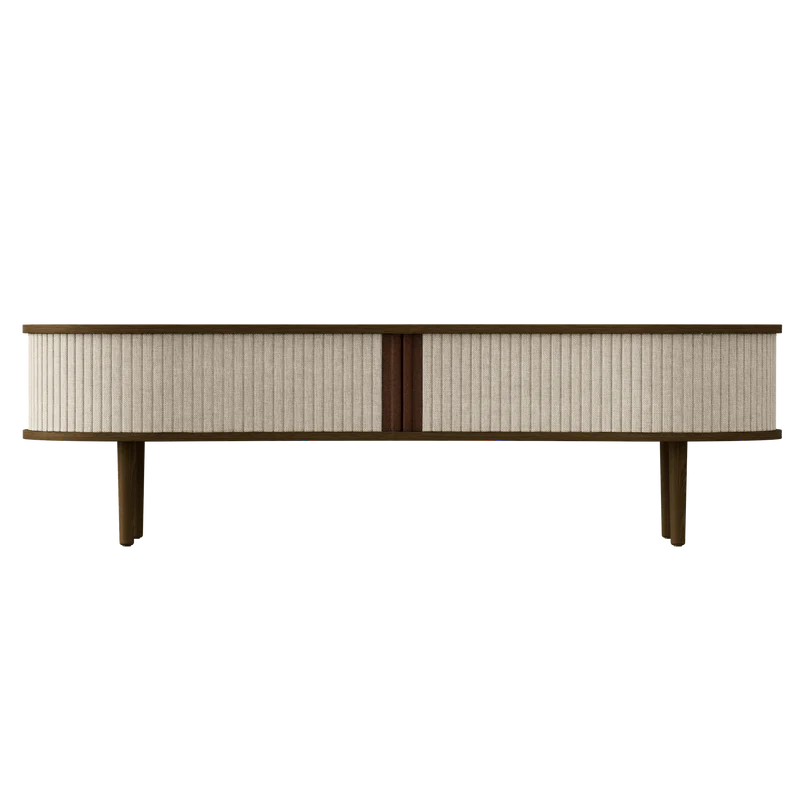 The Conversation Piece fabric armchair with natural frame