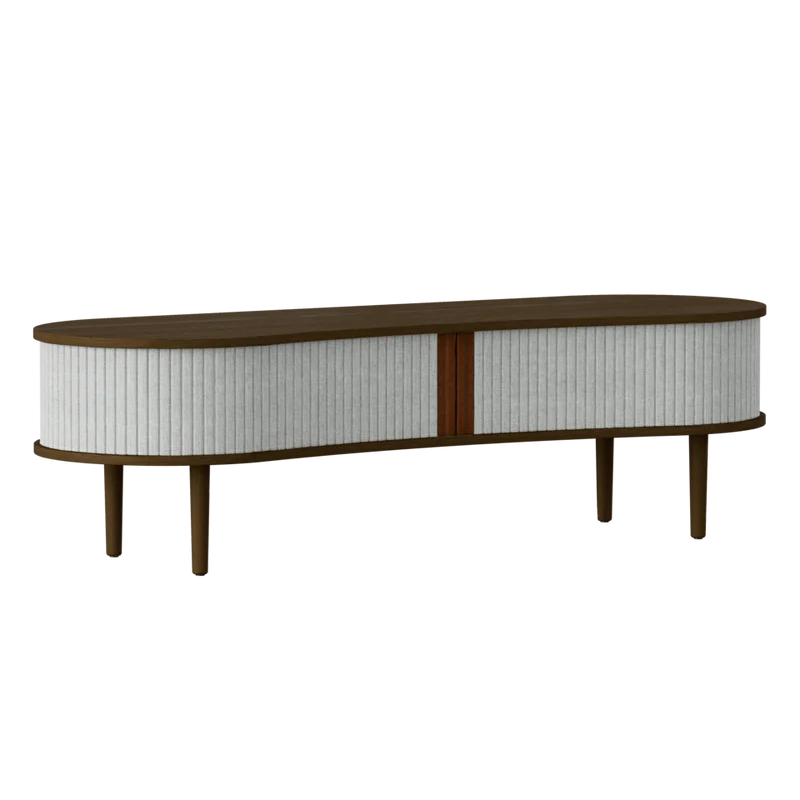 The Conversation Piece fabric armchair with natural frame