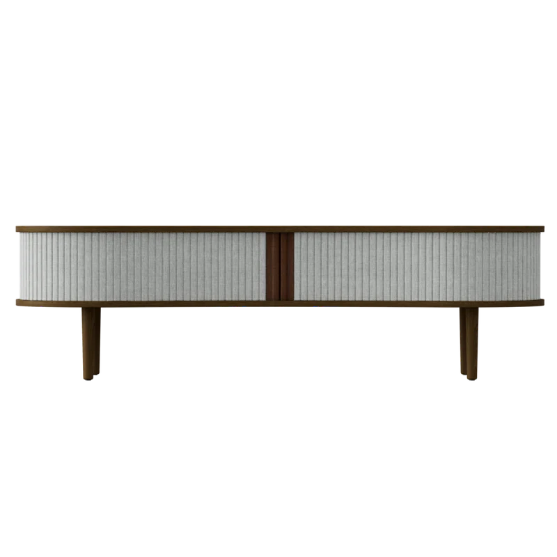 The Conversation Piece fabric armchair with natural frame