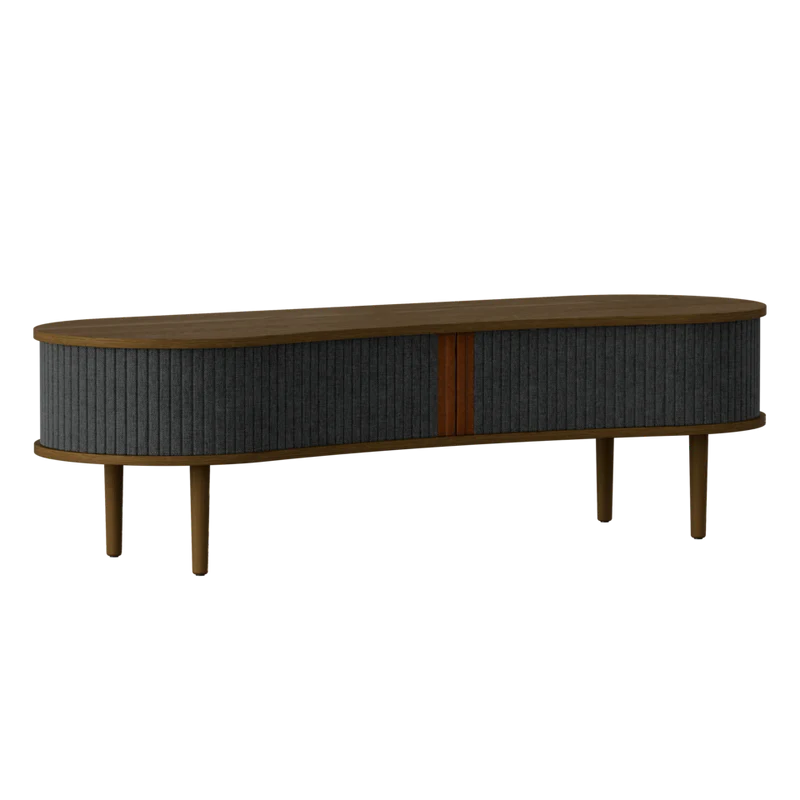 The Conversation Piece fabric armchair with natural frame