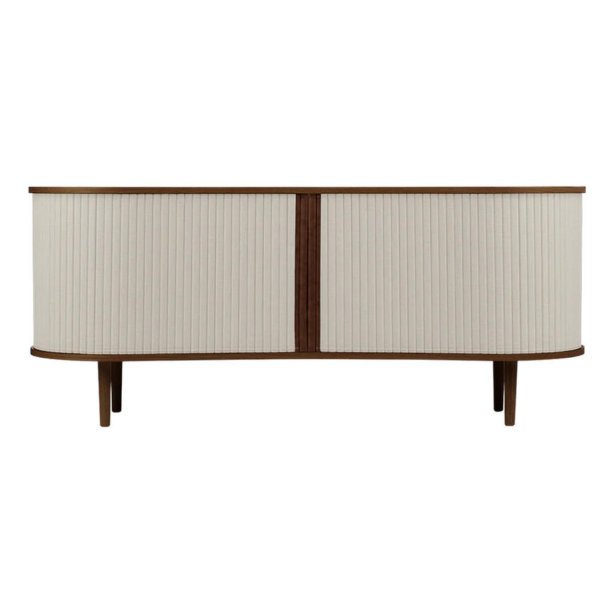 The Conversation Piece fabric armchair with natural frame