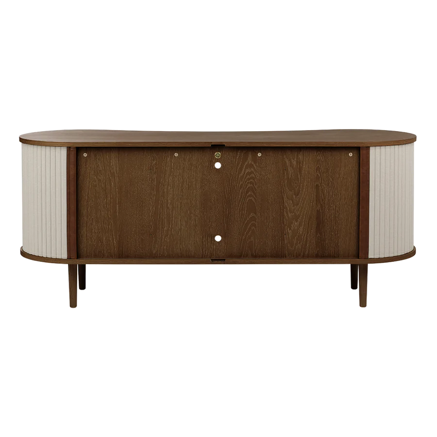 The Conversation Piece fabric armchair with natural frame