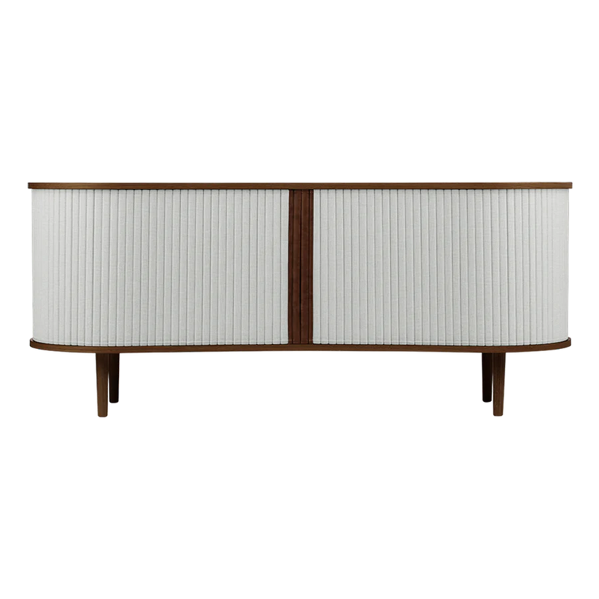 The Conversation Piece fabric armchair with natural frame