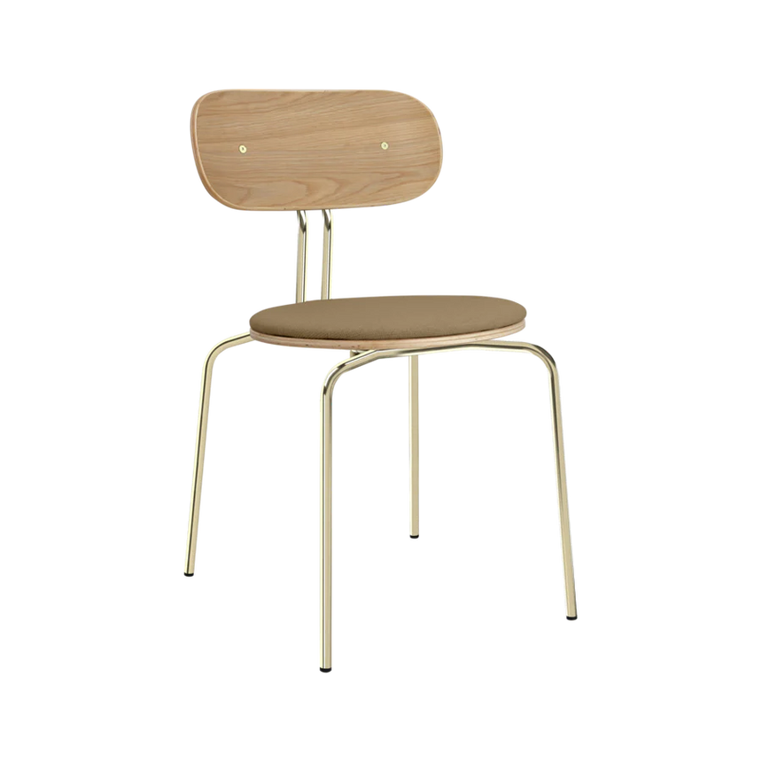 Curious fa szék szövet párnával réz lábbal