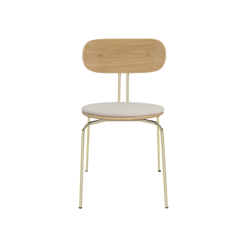 Curious fa szék szövet párnával réz lábbal