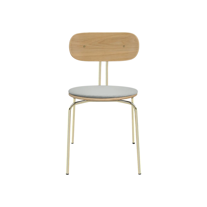 Curious fa szék szövet párnával réz lábbal