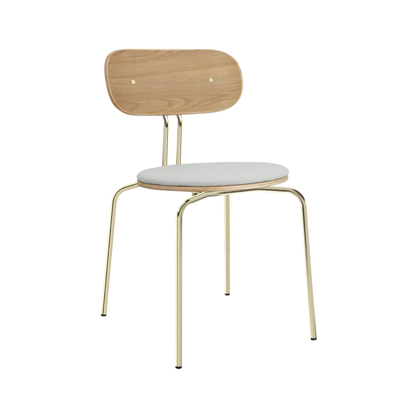 Curious fa szék szövet párnával réz lábbal