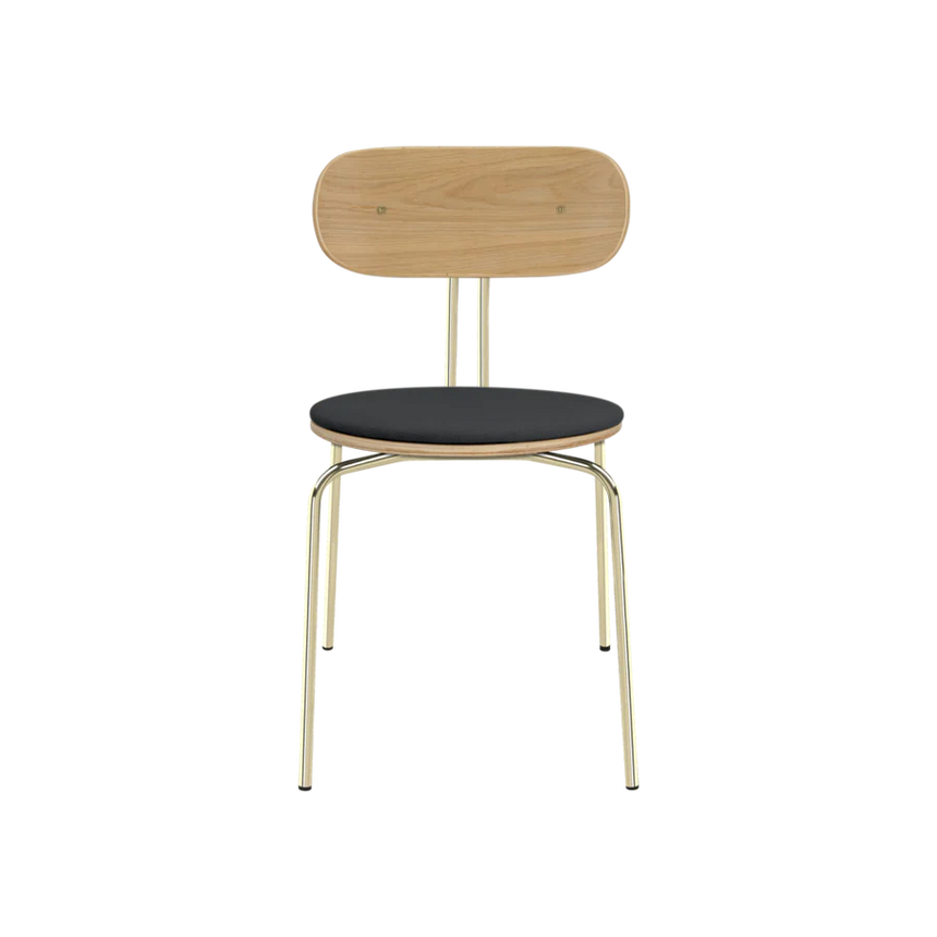 Curious fa szék szövet párnával réz lábbal