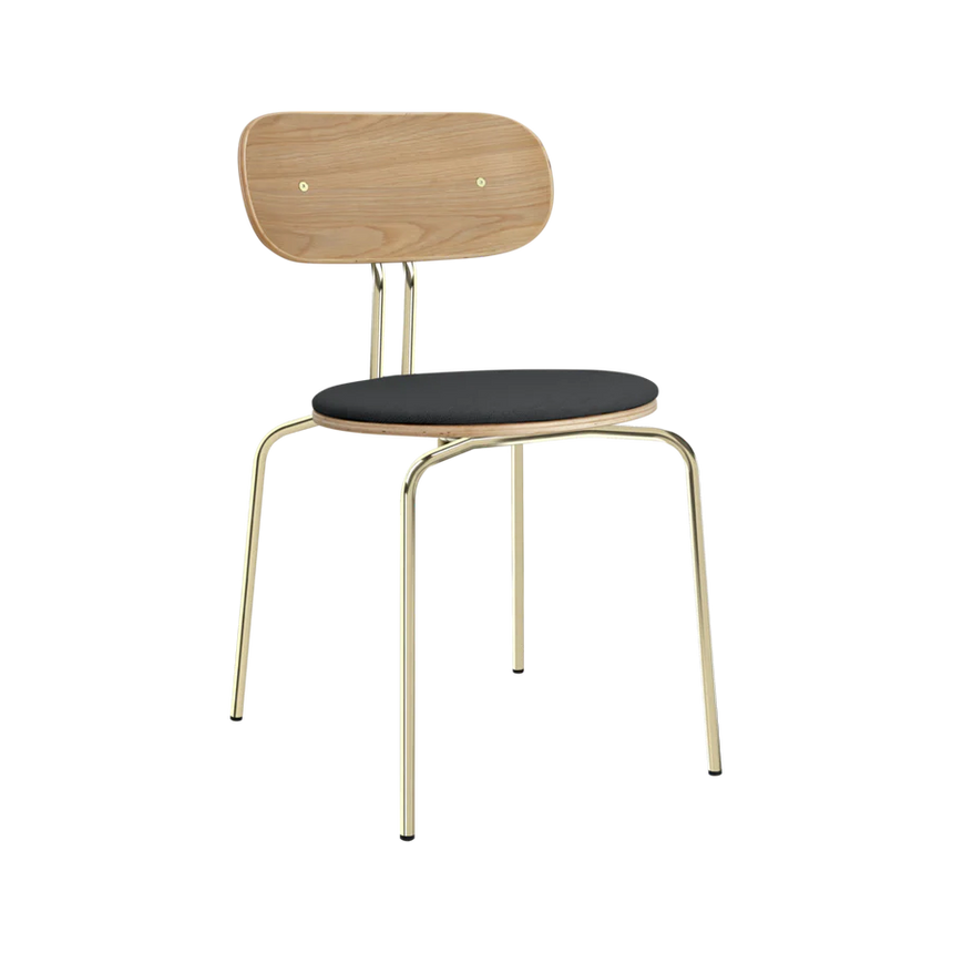 Curious fa szék szövet párnával réz lábbal