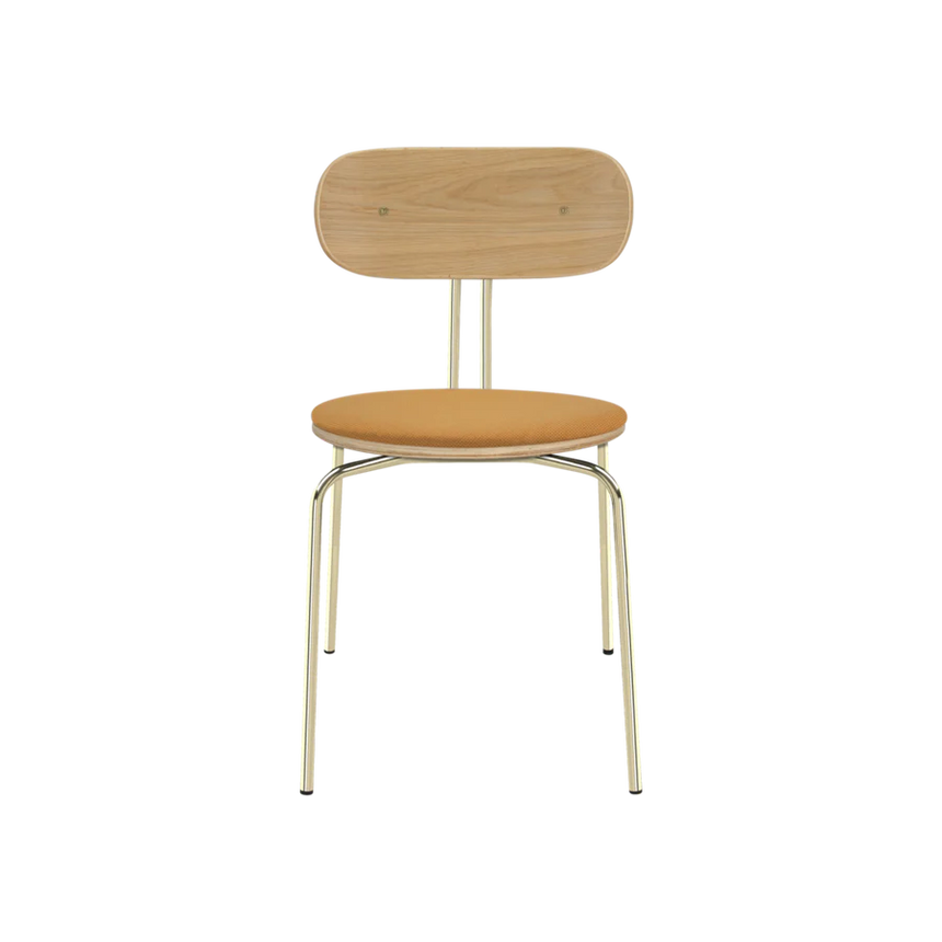 Curious fa szék szövet párnával réz lábbal