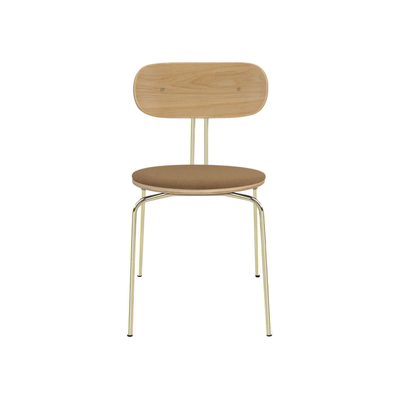 Curious fa szék szövet párnával réz lábbal