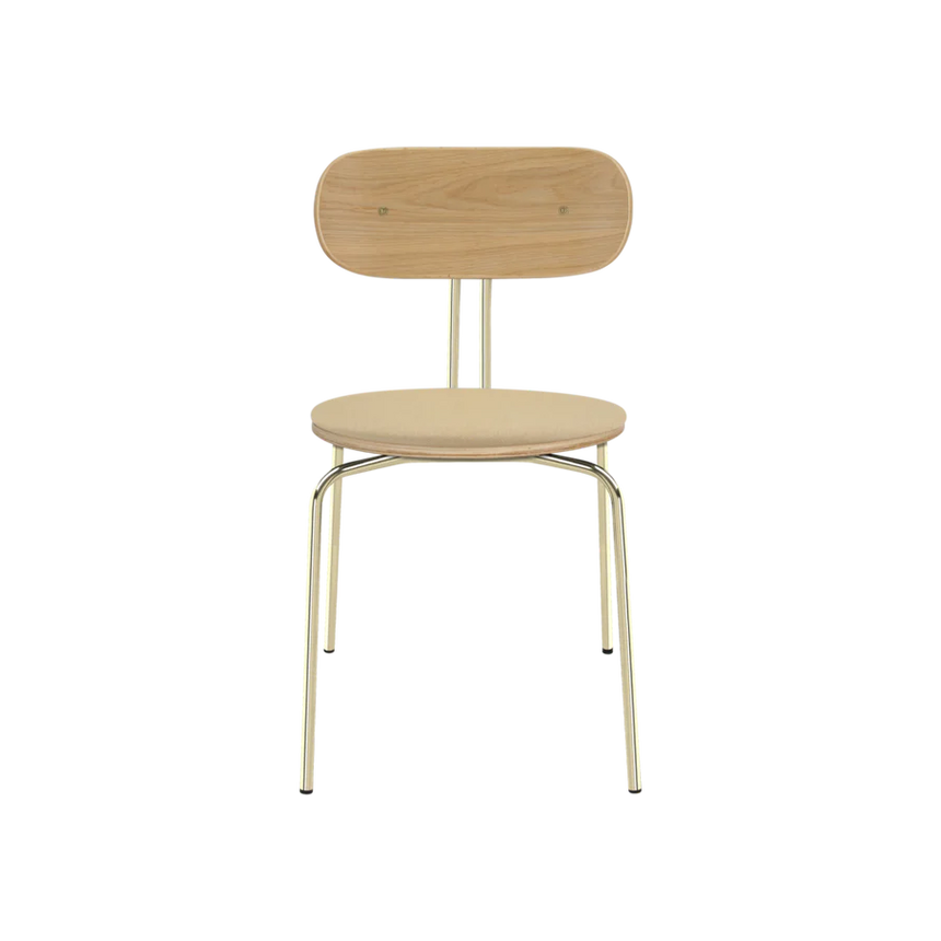 Curious fa szék szövet párnával réz lábbal