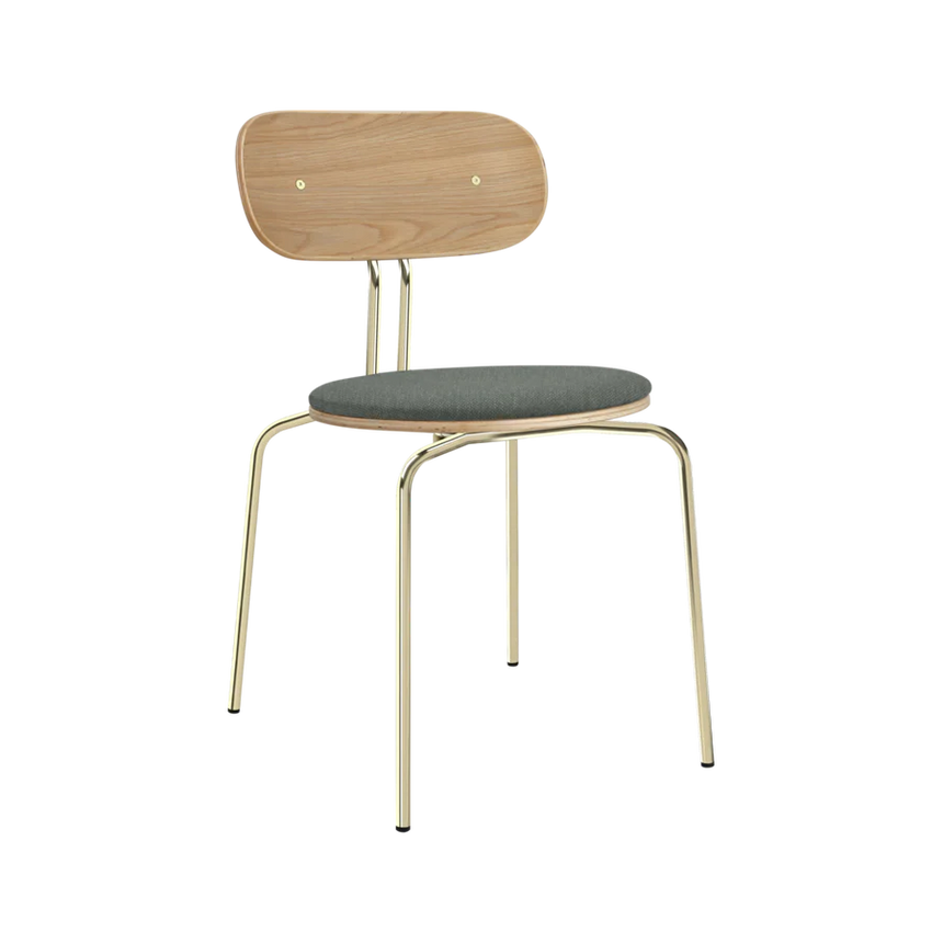 Curious fa szék szövet párnával réz lábbal