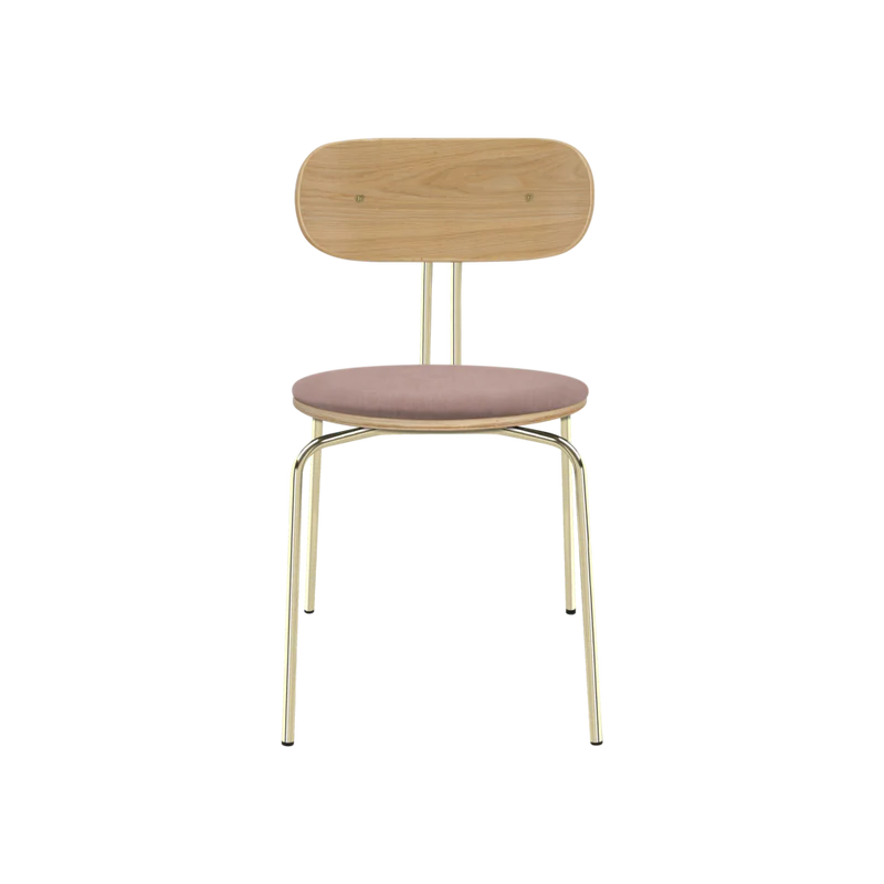 Curious fa szék szövet párnával réz lábbal