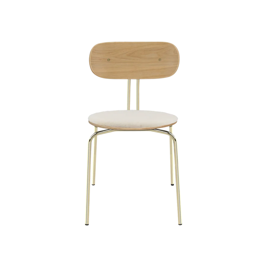 The Conversation Piece fabric armchair with natural frame