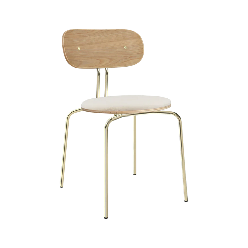 The Conversation Piece fabric armchair with natural frame