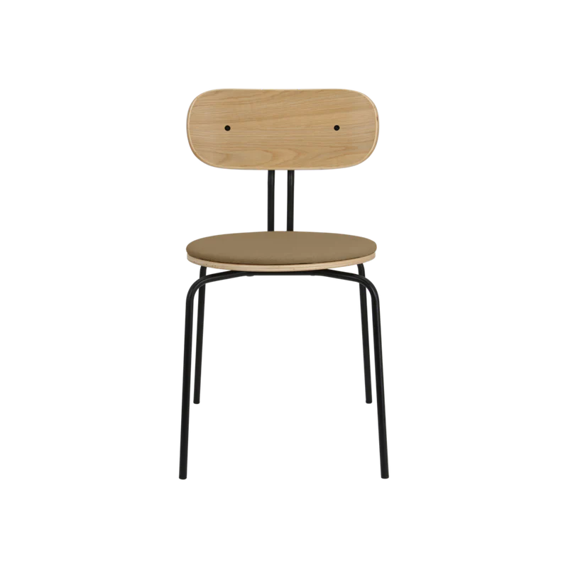 Curious fa szék szövet párnával fekete lábbal