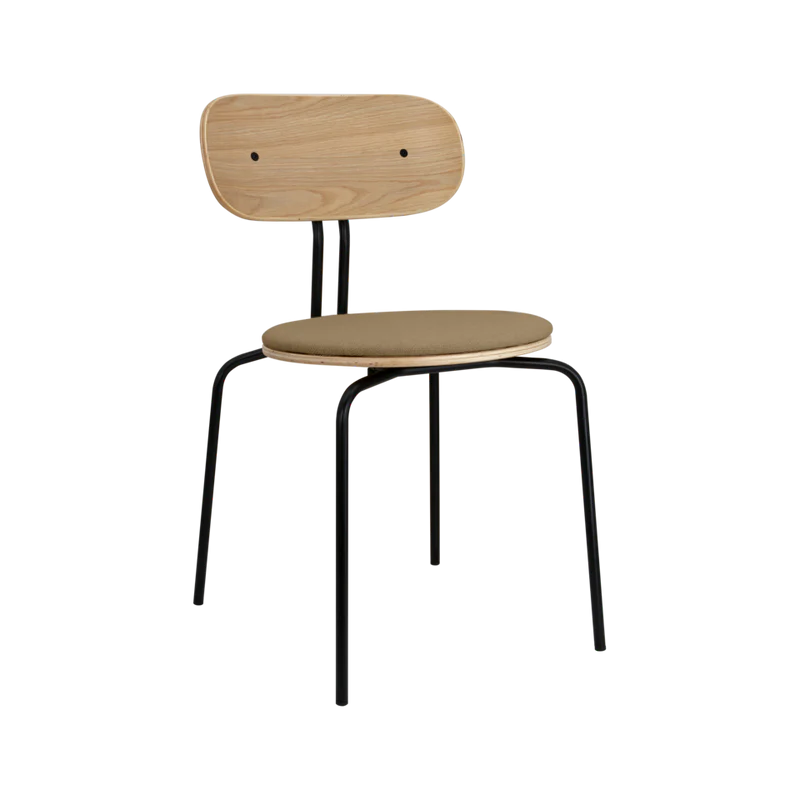 Curious fa szék szövet párnával fekete lábbal