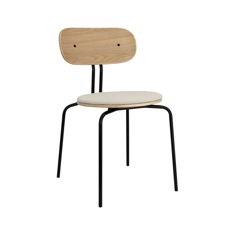 Curious fa szék szövet párnával fekete lábbal