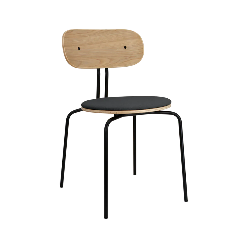 Curious fa szék szövet párnával fekete lábbal