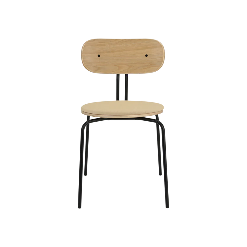 Curious fa szék szövet párnával fekete lábbal