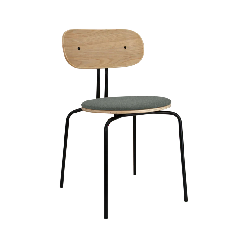 Curious fa szék szövet párnával fekete lábbal