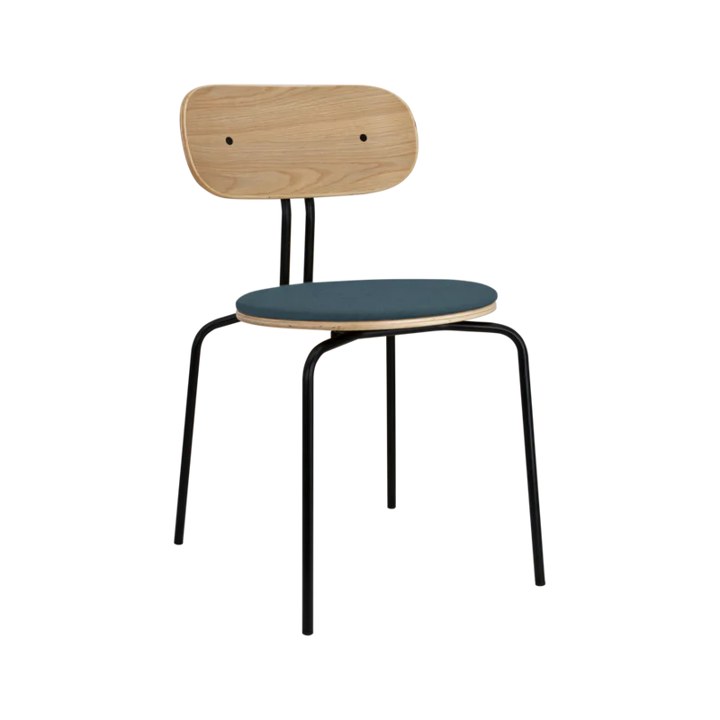 Curious fa szék szövet párnával fekete lábbal