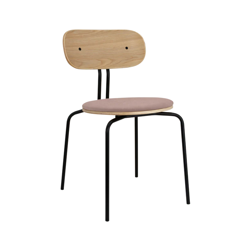 Curious fa szék szövet párnával fekete lábbal