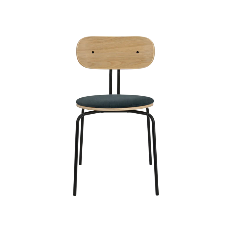 Curious fa szék szövet párnával fekete lábbal