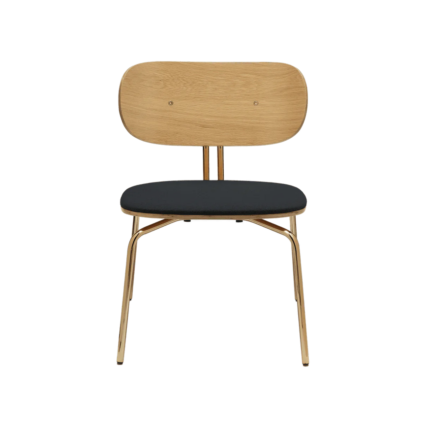 Curious fa fotel szövet párnával réz lábbal