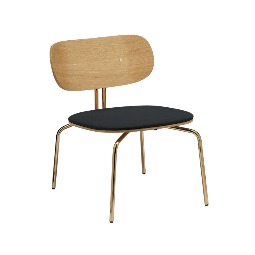 Curious fa fotel szövet párnával réz lábbal