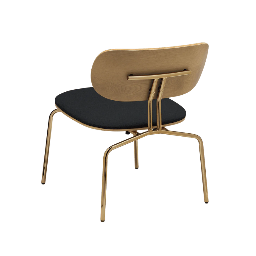 Curious fa fotel szövet párnával réz lábbal