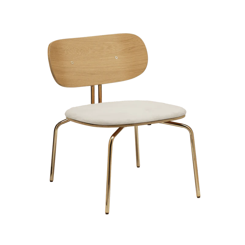 Curious fa fotel plüss párnával réz lábbal